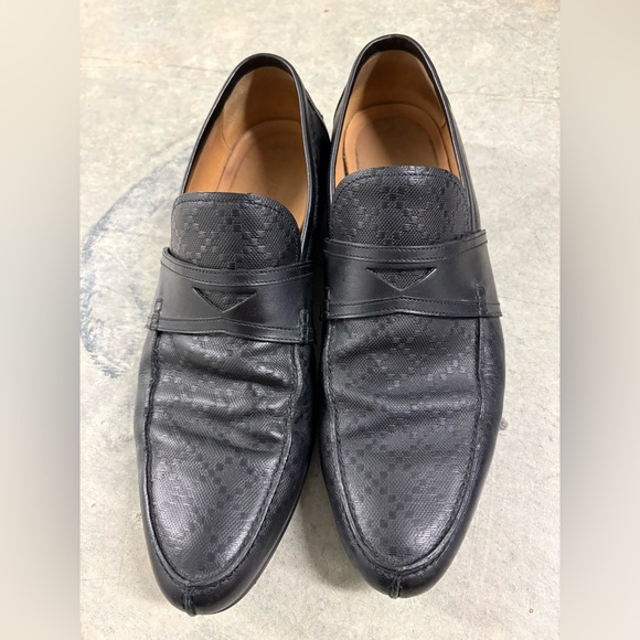 Gucci Hillary Lux Diamanté Black‎ Leather Men's Loafers - Picture 1 of 4